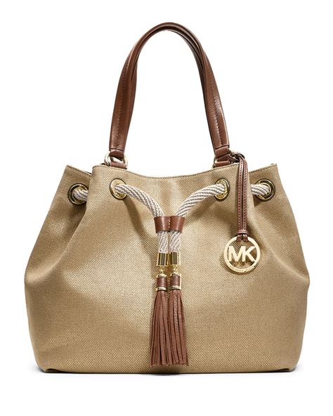 michael kors tote with gold center|michael kors large canvas tote.